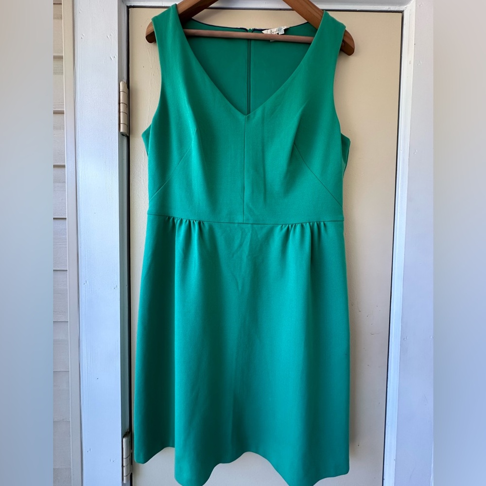 Boden Sarah Green Ponte Knit Sleeveless Fit and Flare Dress - US Size 12R